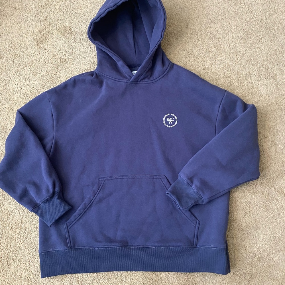 Wilo Wellness Navy Blue Womens Size S Hooded Sweatshirt